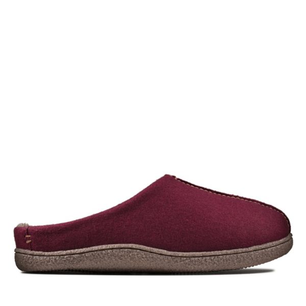 Clarks Mens Relaxed Style Slippers Burgundy | CA-9435086